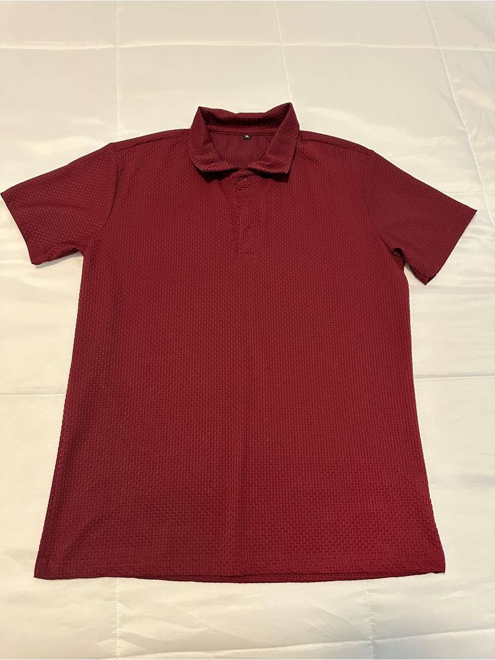Men's Burgundy Polo Shirt - Classic Short Sleeve